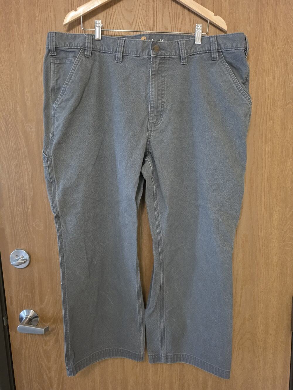 Carhartt Gray Relaxed Fit Canvas Work Pants Jeans Mens 44x32 Clean Rarely Worn